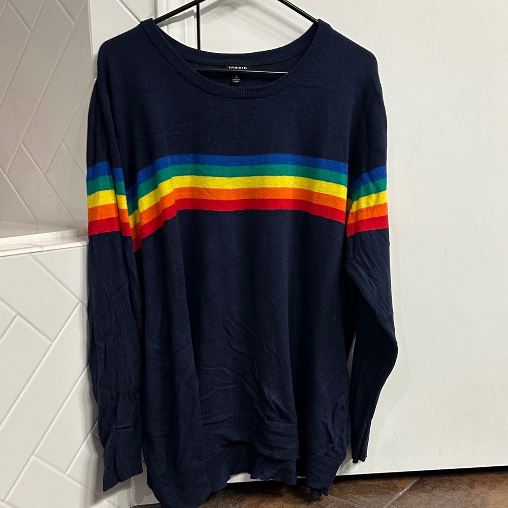 Torrid Navy Knit Top
